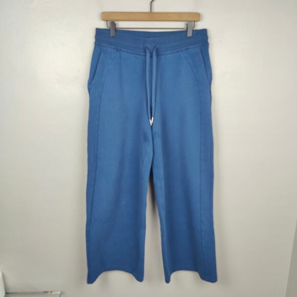Lululemon Scuba Mid-Rise Wide-Leg Pant Womens 10 Full Length‎ Pitch Blue Sweats - Picture 1 of 10
